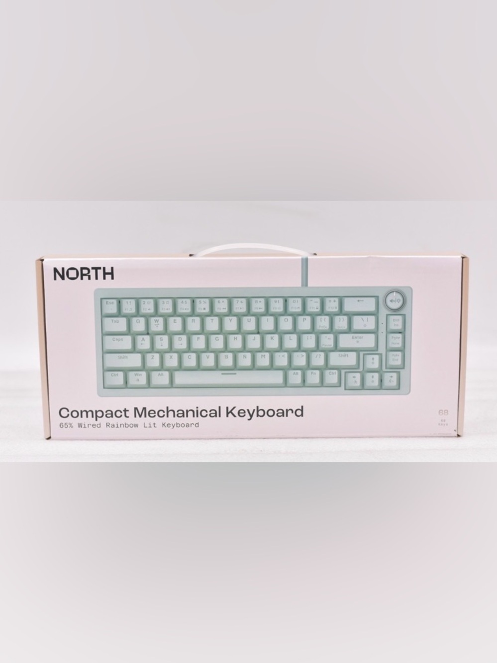 NORTH Compact Mechanical Keyboard 65% Wired Mint Green LED rainbow lighting
